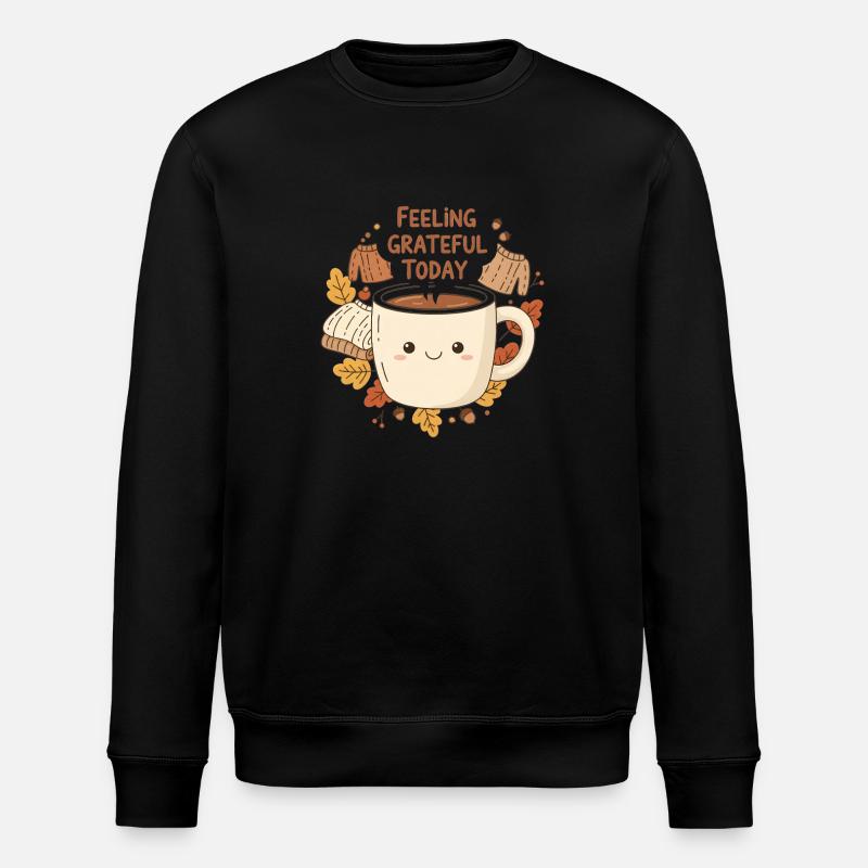 Grateful Latte Cup - Stanley/Stella ROLLER Unisex Organic Sweatshirt - black