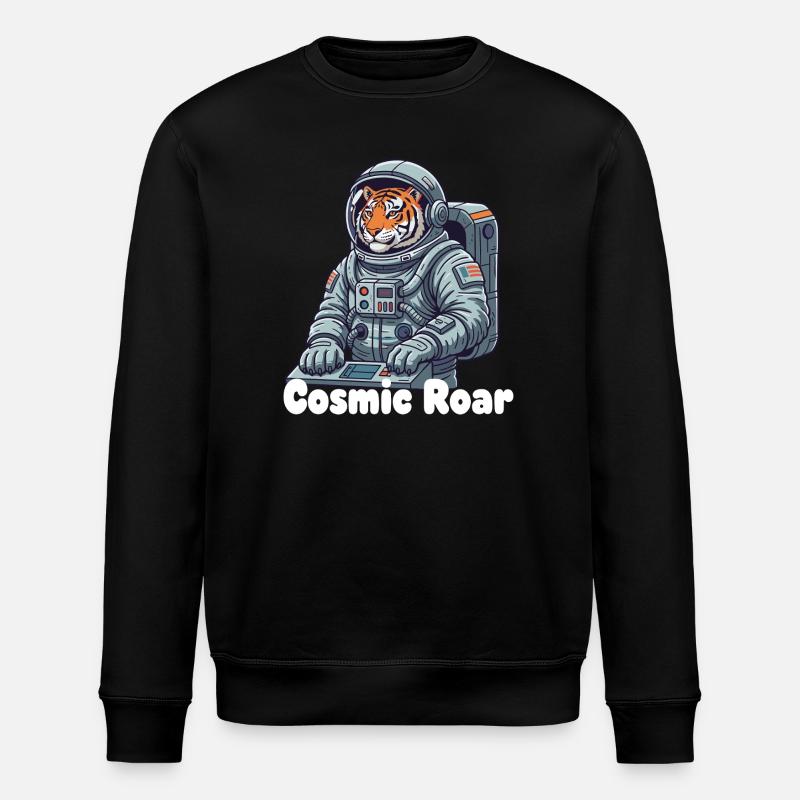 Tigre cosmique en combinaison spatiale - Sweat bio ROLLER Stanley/Stella Unisexe - noir