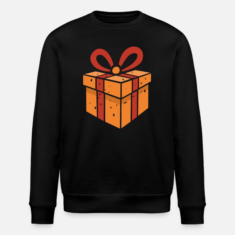 Cartoon Geschenkbox im Retro Stil - Stanley/Stella Unisex Bio-Sweatshirt ROLLER - Schwarz