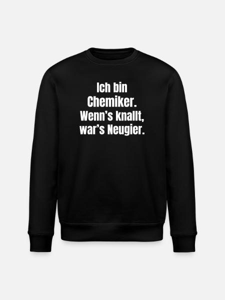 I'm a chemist, curiosity pops - Stanley/Stella ROLLER Unisex Organic Sweatshirt - black