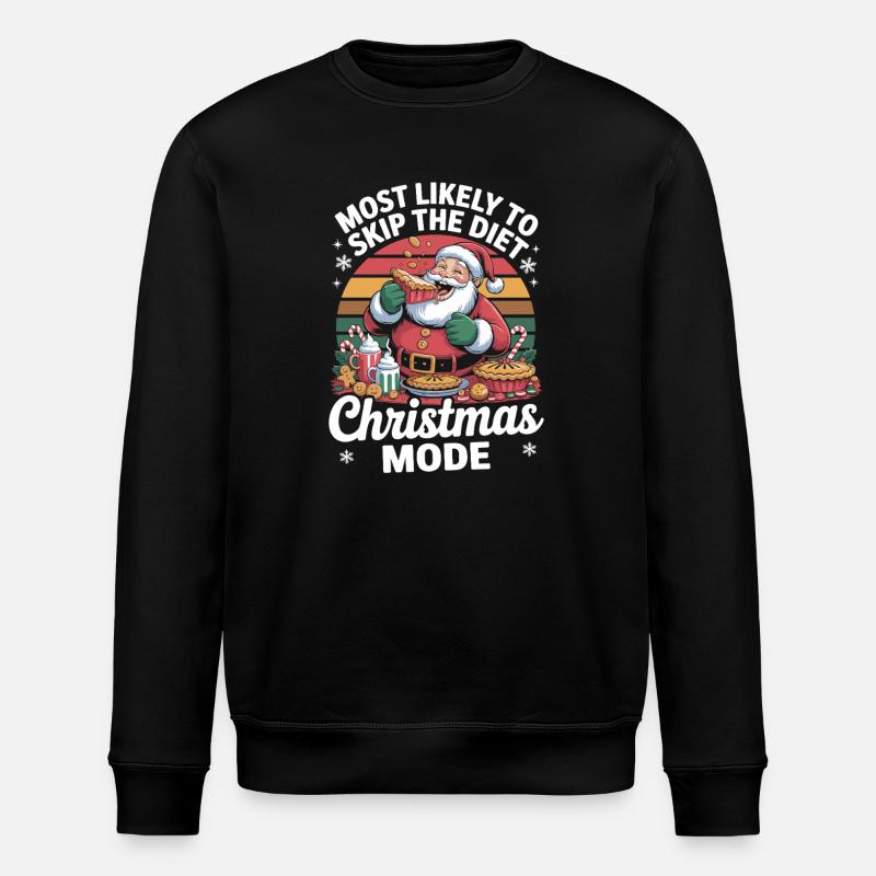 Weihnachtsmodus Diät Auslassen - Stanley/Stella Unisex Bio-Sweatshirt ROLLER - Schwarz