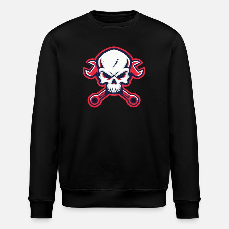 Skull & Wrenches – For real mechanics - Stanley/Stella ROLLER Unisex Organic Sweatshirt - black