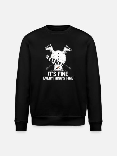 Upside-Down Snowman Saying - Stanley/Stella ROLLER Unisex Organic Sweatshirt - black