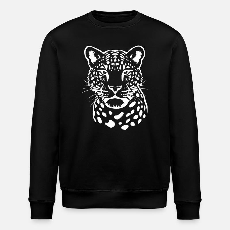 Leopard Leparden Muster T-shirt Geschenk - Stanley/Stella Unisex Bio-Sweatshirt ROLLER - Schwarz