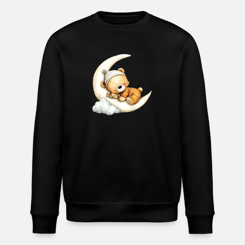 sleeping teddy bear - Stanley/Stella ROLLER Unisex Organic Sweatshirt - black