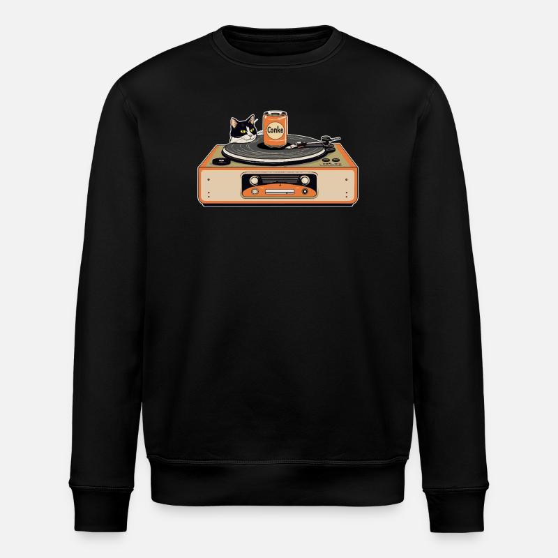 Chat rétro à la platine - Sweat bio ROLLER Stanley/Stella Unisexe - noir