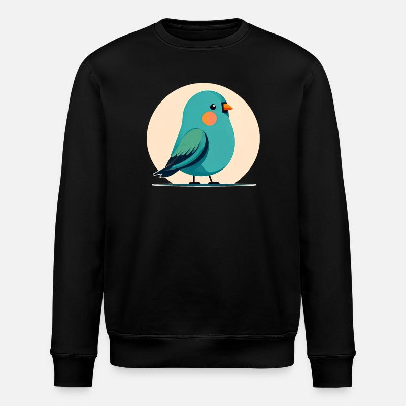 Petit oiseau vert-bleu - Sweat bio ROLLER Stanley/Stella Unisexe - noir