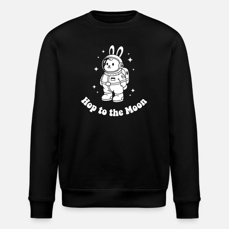 Moonhopper Bunny Astronaut - Stanley/Stella ROLLER Unisex Organic Sweatshirt - black