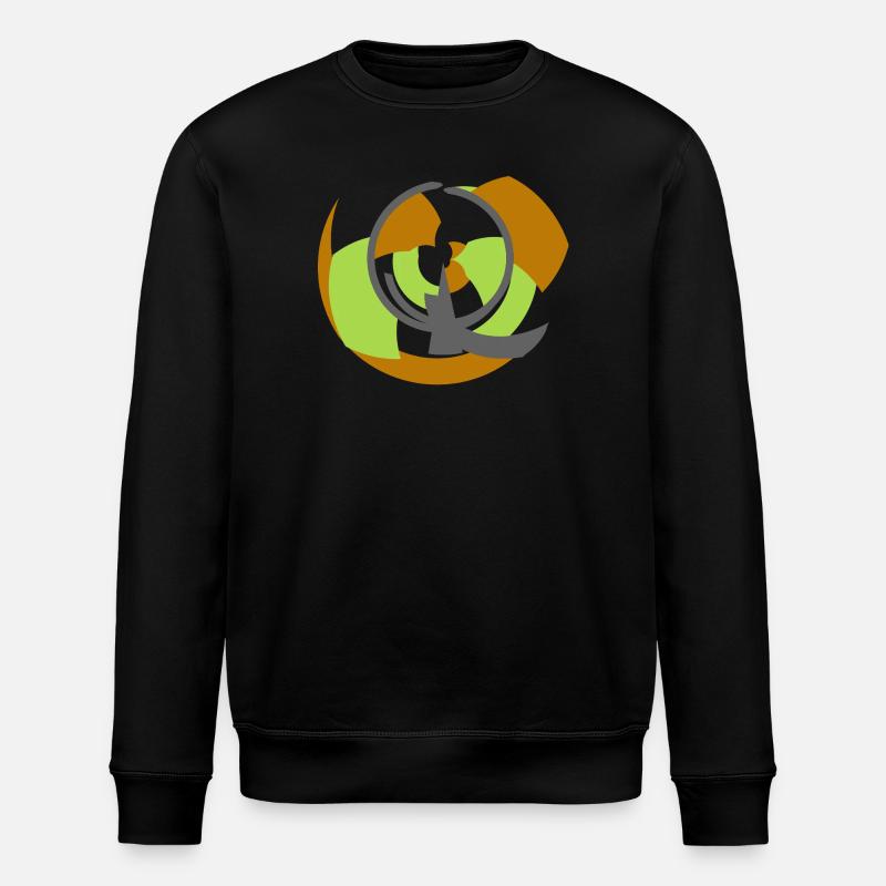 Spiral Orbit Abstract Geometry - Stanley/Stella ROLLER Unisex Organic Sweatshirt - black