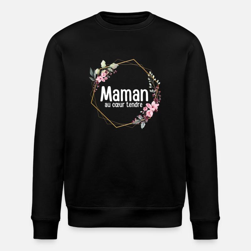 Soft-hearted mom - Stanley/Stella ROLLER Unisex Organic Sweatshirt - black