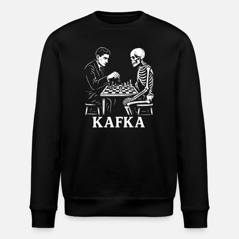 Kafka Skeleton Chess Duel - Stanley/Stella ROLLER Unisex Organic Sweatshirt - black