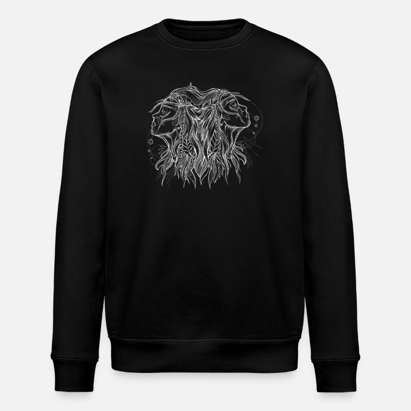 Gemini Zodiac Sign - Stanley/Stella ROLLER Unisex Organic Sweatshirt - black