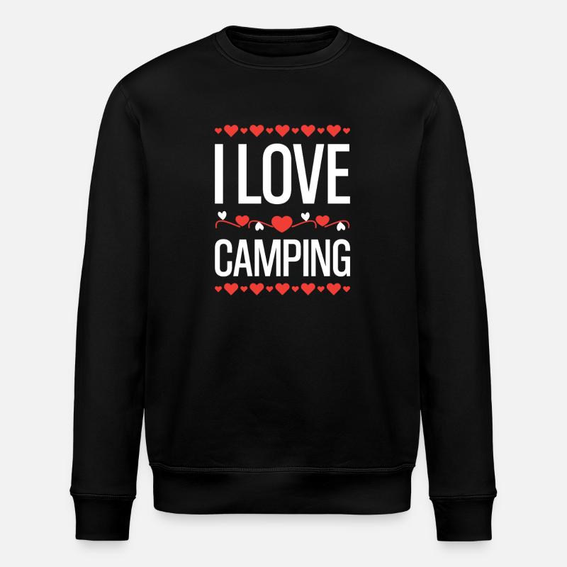 J’aime le camping coeur graphique - Sweat bio ROLLER Stanley/Stella Unisexe - noir