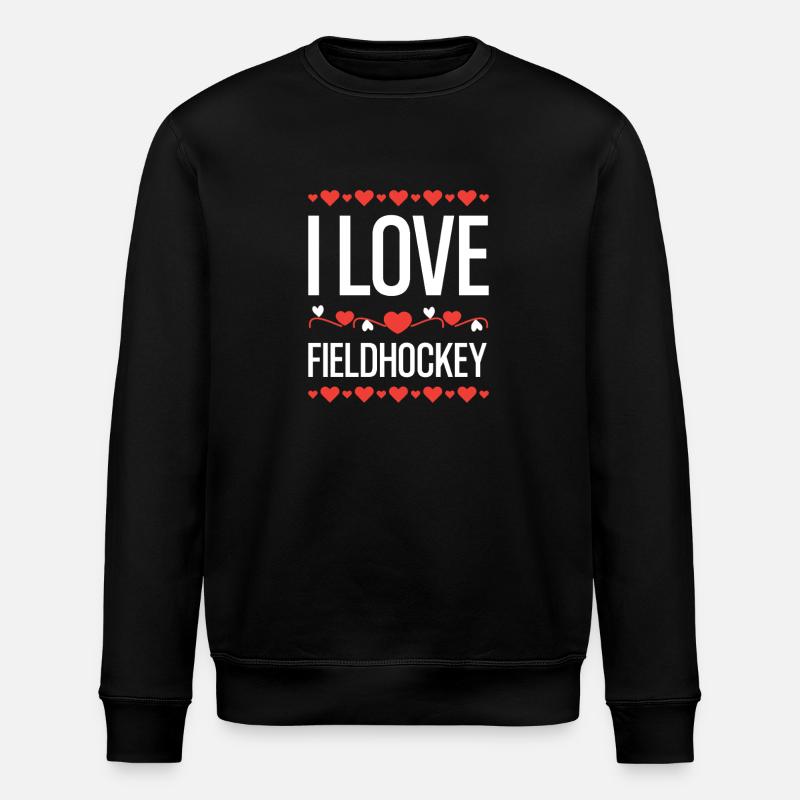Ich liebe Feldhockey - Stanley/Stella Unisex Bio-Sweatshirt ROLLER - Schwarz
