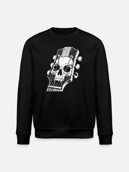 Skull on Guitar Headstock - Stanley/Stella ROLLER Unisex Organic Sweatshirt - black