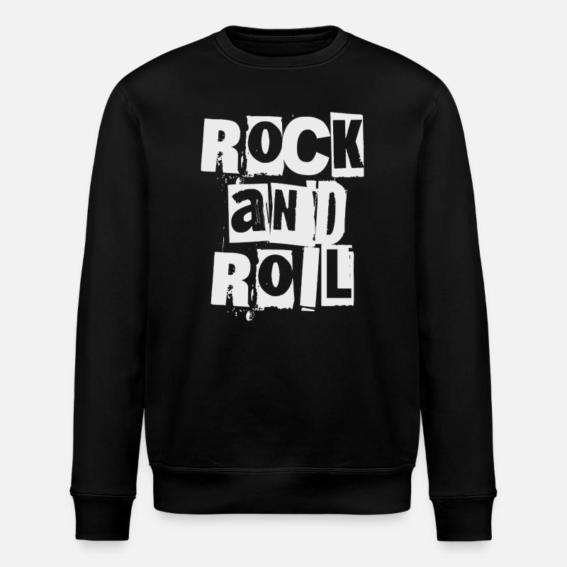 Rock'n'Roll Distressed und Bold Logo-Design - Stanley/Stella Unisex Bio-Sweatshirt ROLLER - Schwarz