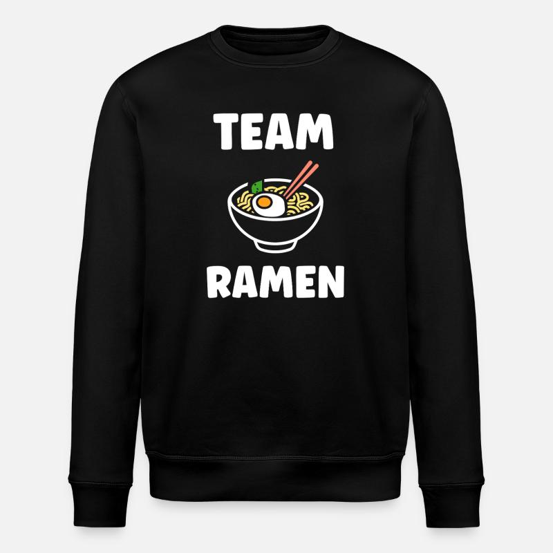 Team Ramen Illustration Noodle Bowl - Stanley/Stella ROLLER Unisex Organic Sweatshirt - black