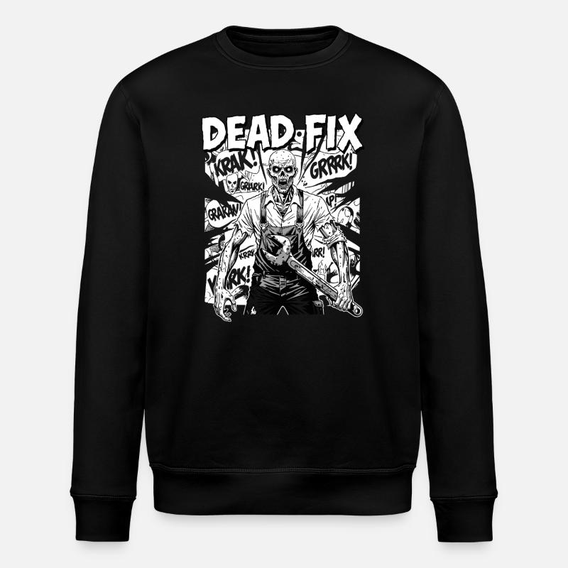Zombie Mechaniker Kettensägenheld - Stanley/Stella Unisex Bio-Sweatshirt ROLLER - Schwarz