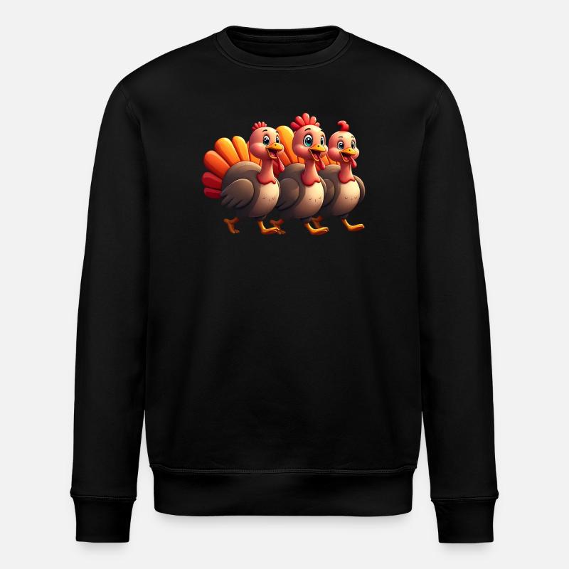 Bébé dinde de Thanksgiving - Sweat bio ROLLER Stanley/Stella Unisexe - noir