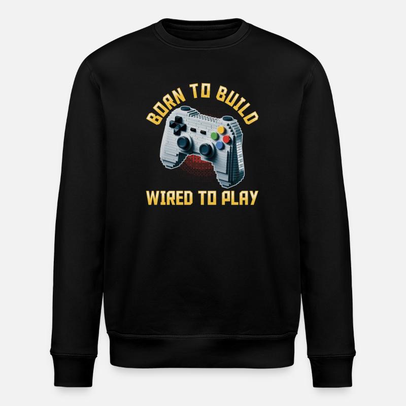 Building Blocks Gamer Gaming Brick Builder - Stanley/Stella ROLLER Unisex Organic Sweatshirt - black