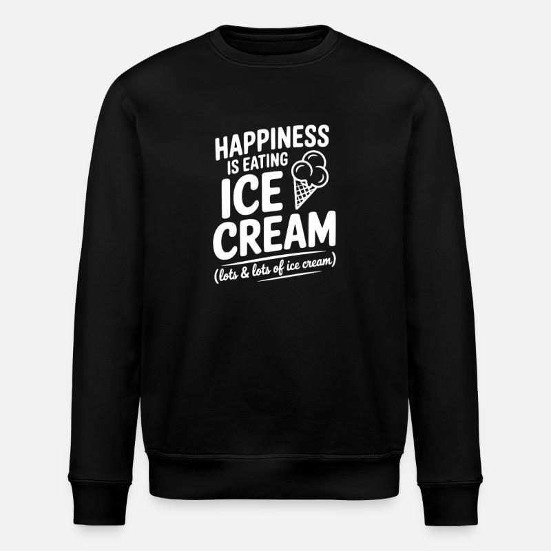 Glück ist Sahne essen - Stanley/Stella Unisex Bio-Sweatshirt ROLLER - Schwarz