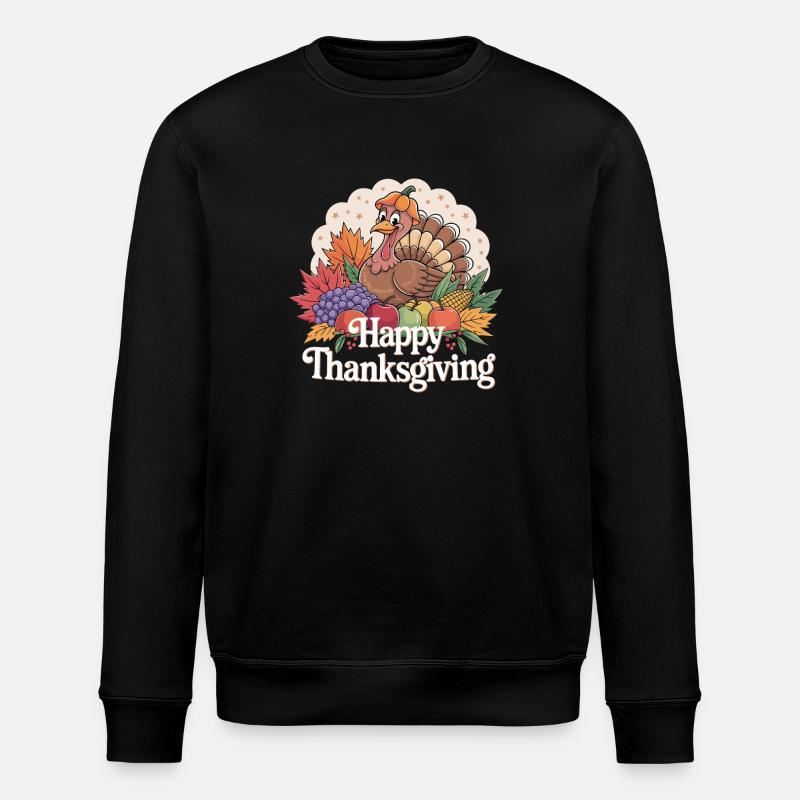Joyeux Thanksgiving Turquie Motif d’automne - Sweat bio ROLLER Stanley/Stella Unisexe - noir