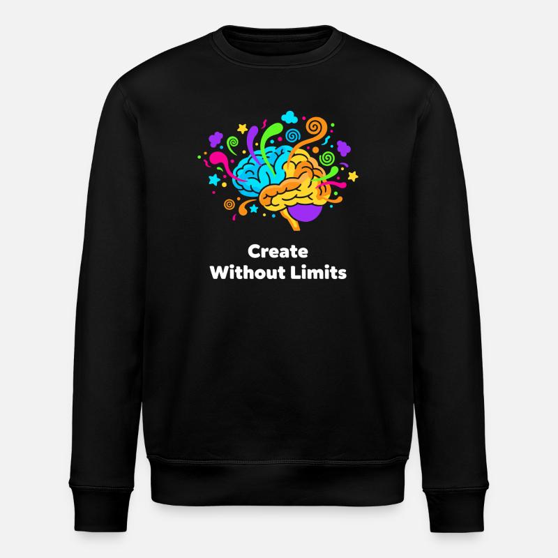 Creative brain art without limits - Stanley/Stella ROLLER Unisex Organic Sweatshirt - black