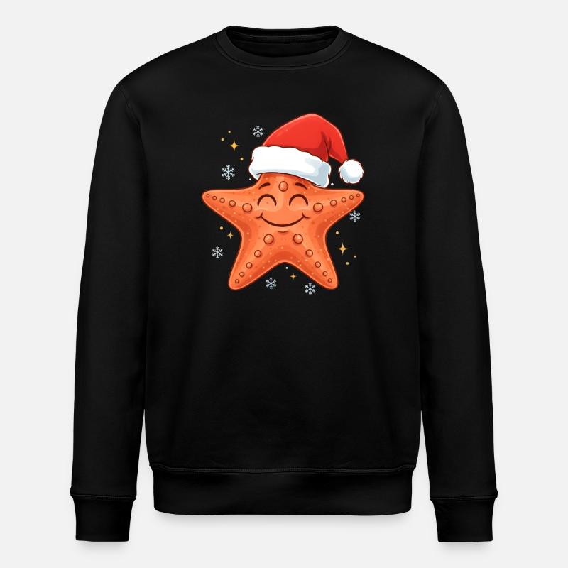 Seestern-Weihnachten - Stanley/Stella Unisex Bio-Sweatshirt ROLLER - Schwarz