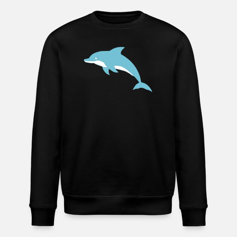 Delfin Delphine T-shirt Geschenk - Stanley/Stella Unisex Bio-Sweatshirt ROLLER - Schwarz