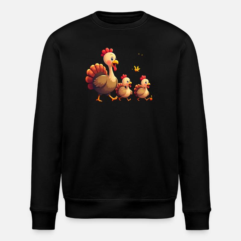 Bébé dinde de Thanksgiving - Sweat bio ROLLER Stanley/Stella Unisexe - noir