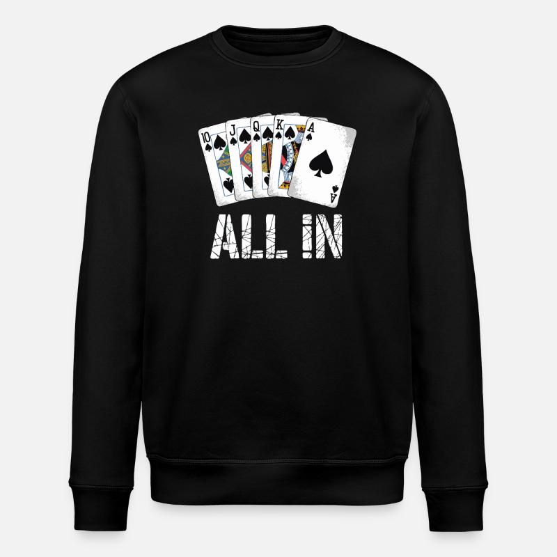Poker Royal Flush - ALL IN Design - Stanley/Stella Unisex Bio-Sweatshirt ROLLER - Schwarz
