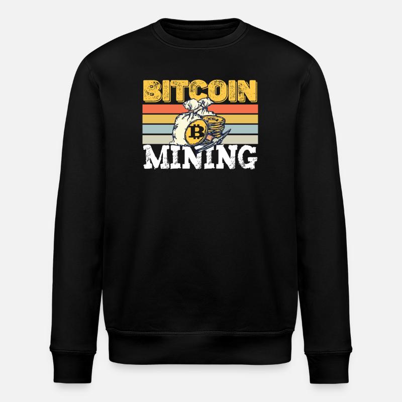 Bitcoin Mining retro - Stanley/Stella Unisex Bio-Sweatshirt ROLLER - Schwarz