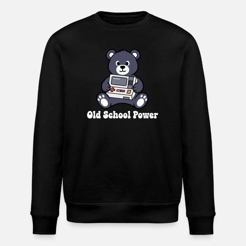 Old School Power Bär Retro Konsole - Stanley/Stella Unisex Bio-Sweatshirt ROLLER - Schwarz