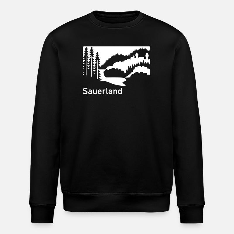 Sauerland silhouette paysage panneau routier - Sweat bio ROLLER Stanley/Stella Unisexe - noir
