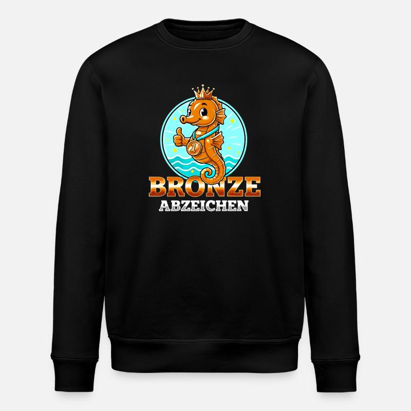 Seepferdchen Bronze Abzeichen Schwimmkurs  - Stanley/Stella Unisex Bio-Sweatshirt ROLLER - Schwarz