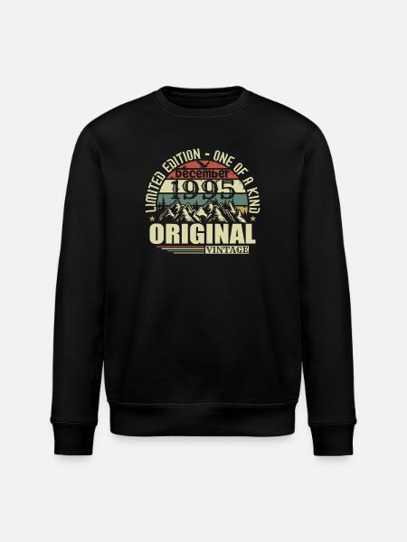 December 1995 December Anniversary December 1995 - Stanley/Stella ROLLER Unisex Organic Sweatshirt - black