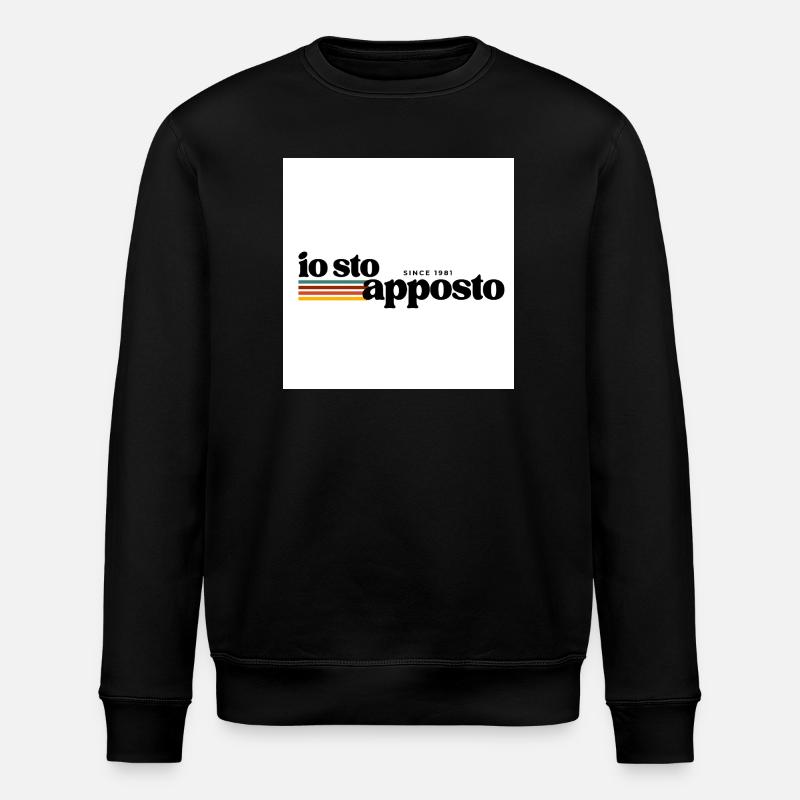 I'm affixing retro stripes - Stanley/Stella ROLLER Unisex Organic Sweatshirt - black