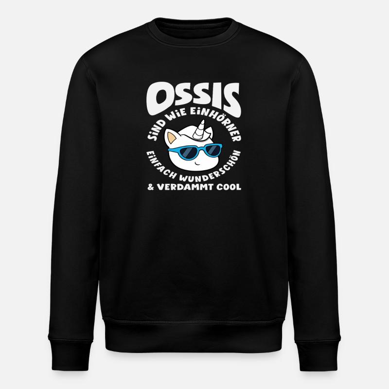 Ossi Einhörner Spruch DDR Stolz - Stanley/Stella Unisex Bio-Sweatshirt ROLLER - Schwarz