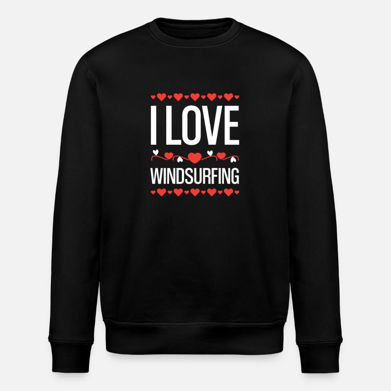 I Love Windsurfing - Stanley/Stella Unisex Bio-Sweatshirt ROLLER - Schwarz