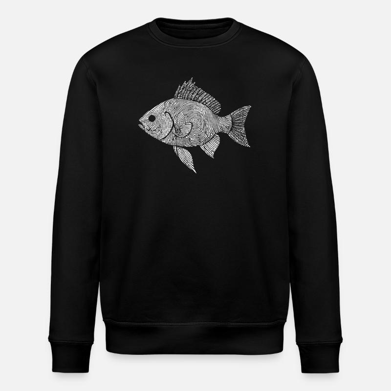 Fishing Lover Artwork - Stanley/Stella ROLLER Unisex Organic Sweatshirt - black