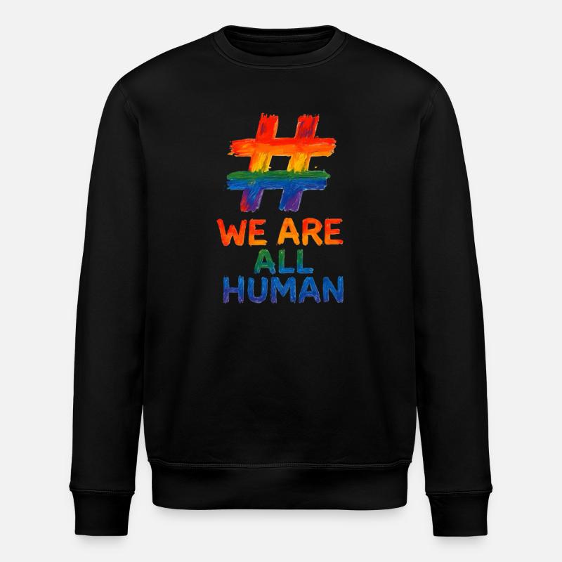 #WeAreAllHuman - Conception d’aquarelle arc-en-ciel - Sweat bio ROLLER Stanley/Stella Unisexe - noir
