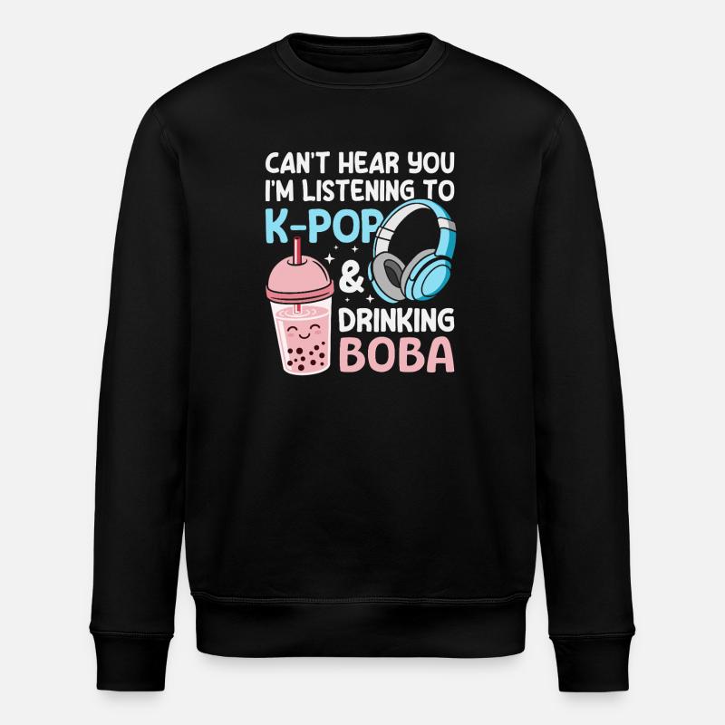 K-Pop Korea-Popmusik Bubble Tea Boba - Stanley/Stella Unisex Bio-Sweatshirt ROLLER - Schwarz