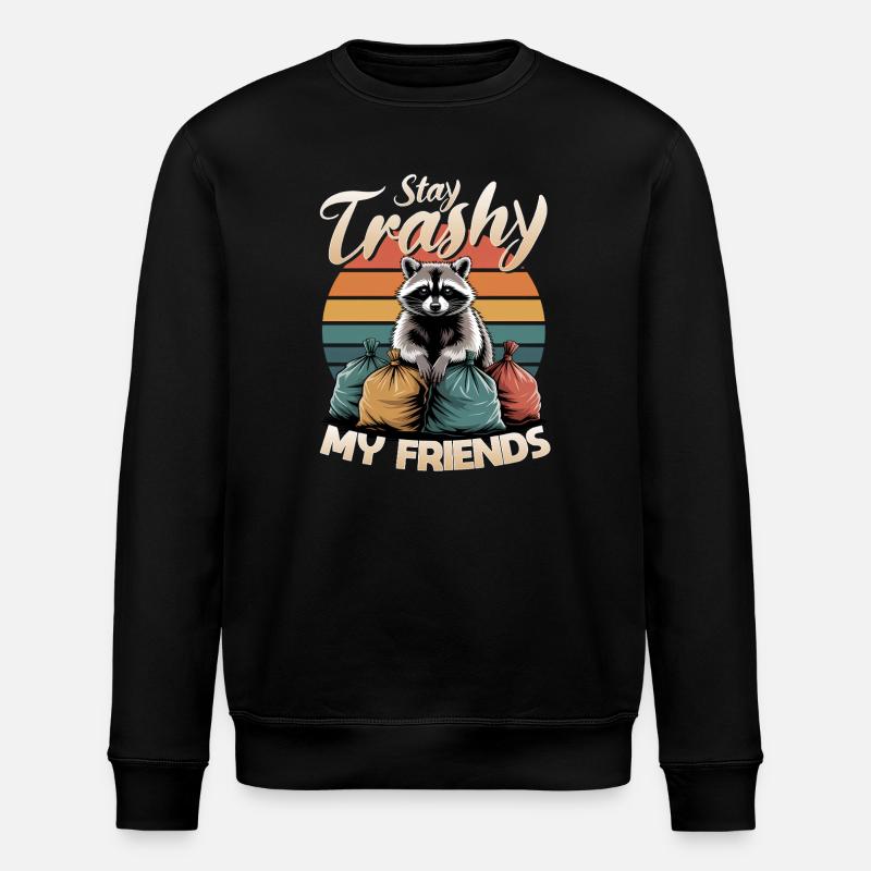 Funny Raccoon - Stanley/Stella ROLLER Unisex Organic Sweatshirt - black