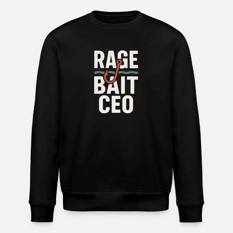 Rage Bait Hook, lustiges Meme - Stanley/Stella Unisex Bio-Sweatshirt ROLLER - Schwarz