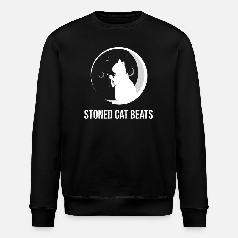stonedCatBeats_YT_White_Transparent_800x800 - Stanley/Stella Unisex Bio-Sweatshirt ROLLER - Schwarz