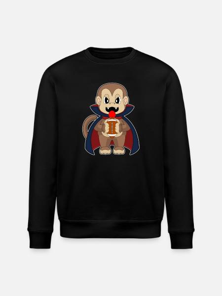 Monkey Halloween American Football - Stanley/Stella ROLLER Unisex Organic Sweatshirt - black