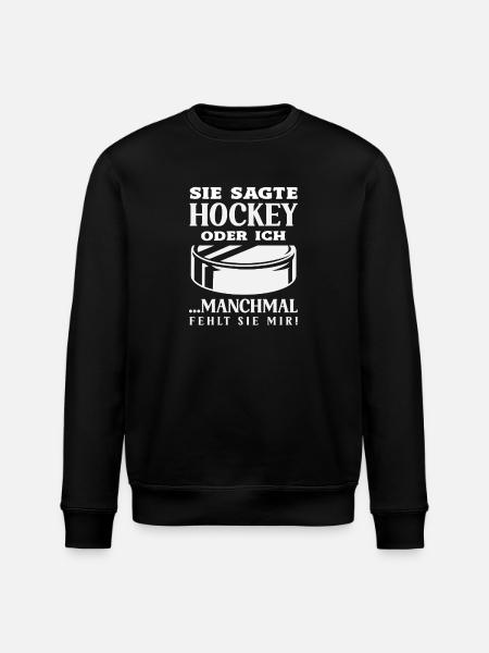 Funny Hockey Hockey Player Gift - Stanley/Stella ROLLER Unisex Organic Sweatshirt - black