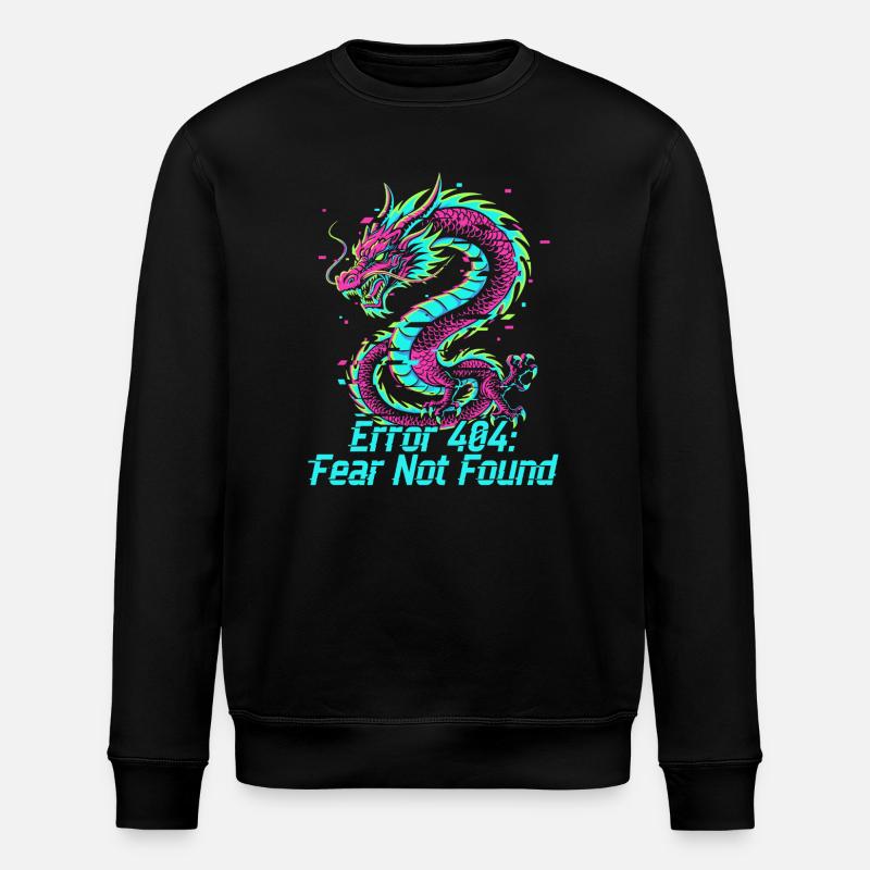 Drache Neon 404 Glitch - Stanley/Stella Unisex Bio-Sweatshirt ROLLER - Schwarz