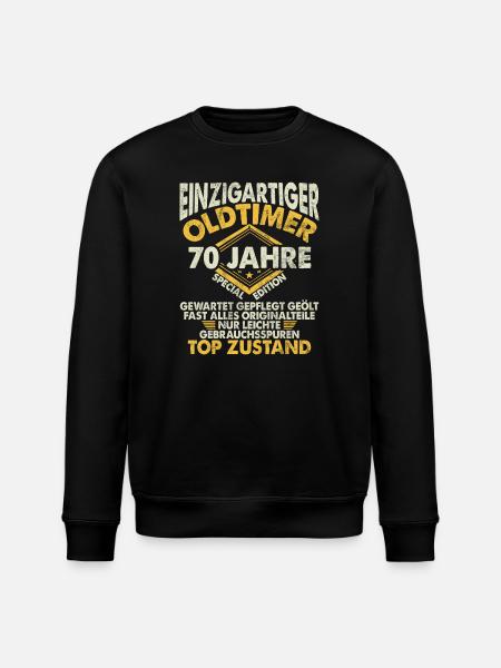 70 Years Unique Classic 70th Birthday - Stanley/Stella ROLLER Unisex Organic Sweatshirt - black