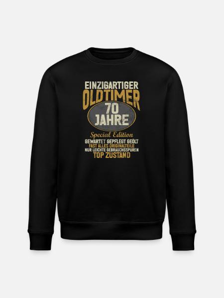 70 Years Unique Classic 70th Birthday - Stanley/Stella ROLLER Unisex Organic Sweatshirt - black